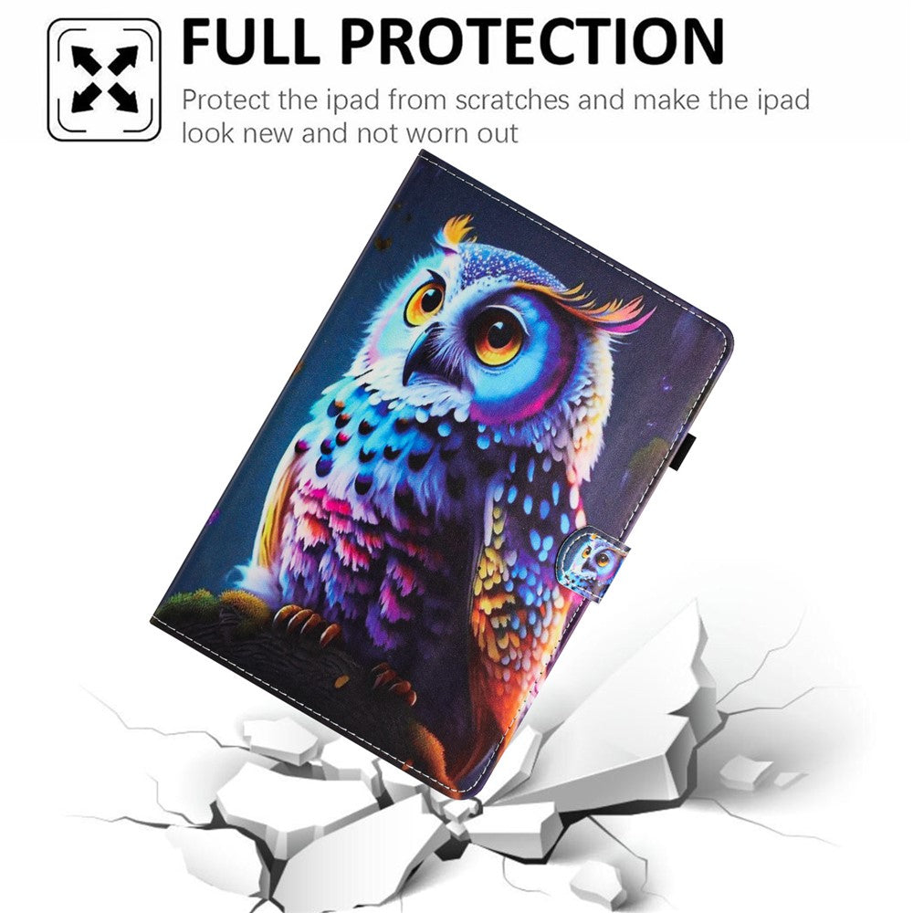 Lenovo Tab M10 Plus-fodral Mönstertryck PU-läder Stötsäkert Surfplatta Stativfodral
