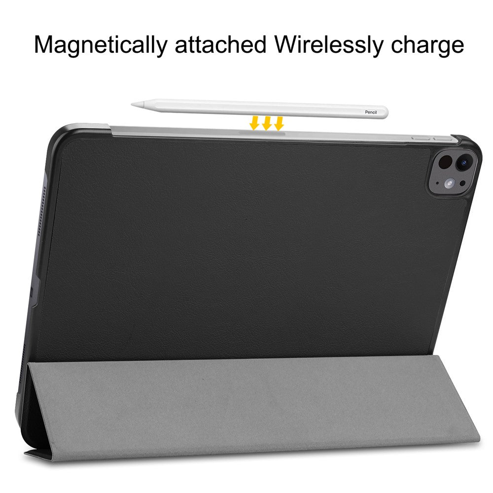 For iPad Pro 13 (2025) / 13 (2024) Case Auto Wake / Sleep Tri-Fold Stand Leather Tablet Cover