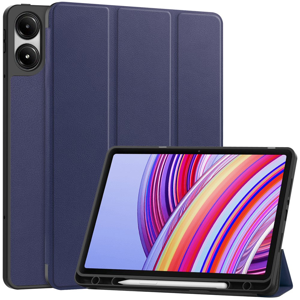 Tablet Case for Xiaomi Redmi Pad Pro / Redmi Pad Pro 5G / Poco Pad 4G Tri-Fold Stand Leather Cover with Pen Slot
