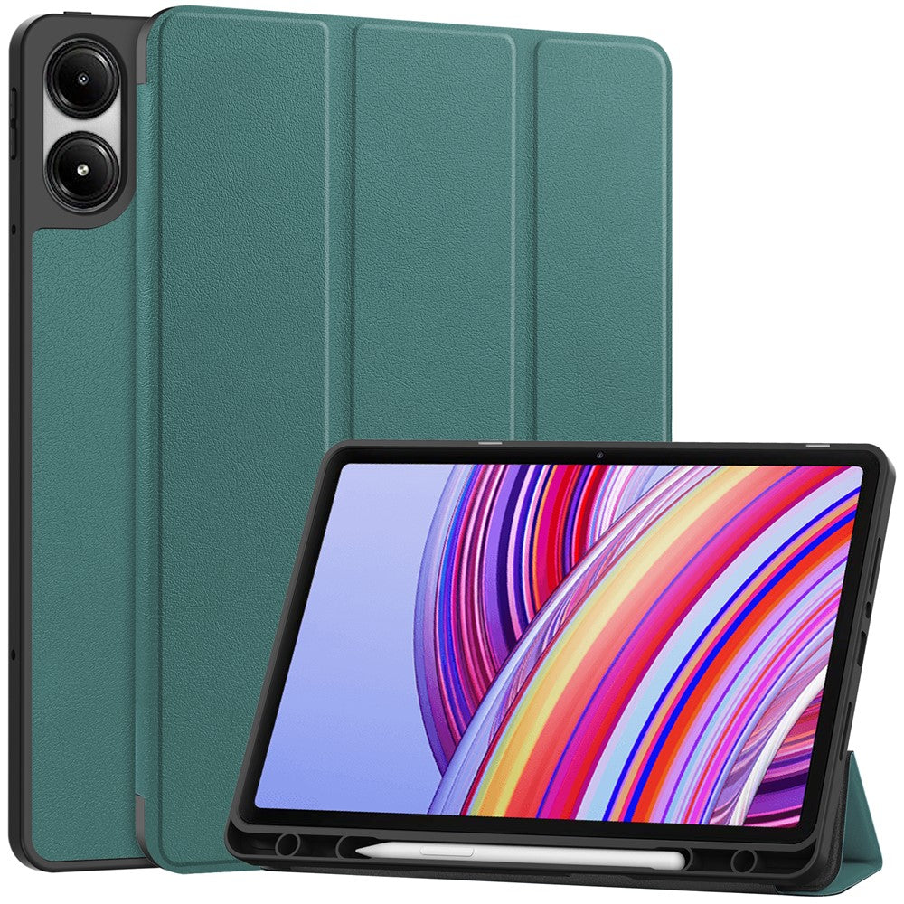 Tablet Case for Xiaomi Redmi Pad Pro / Redmi Pad Pro 5G / Poco Pad 4G Tri-Fold Stand Leather Cover with Pen Slot