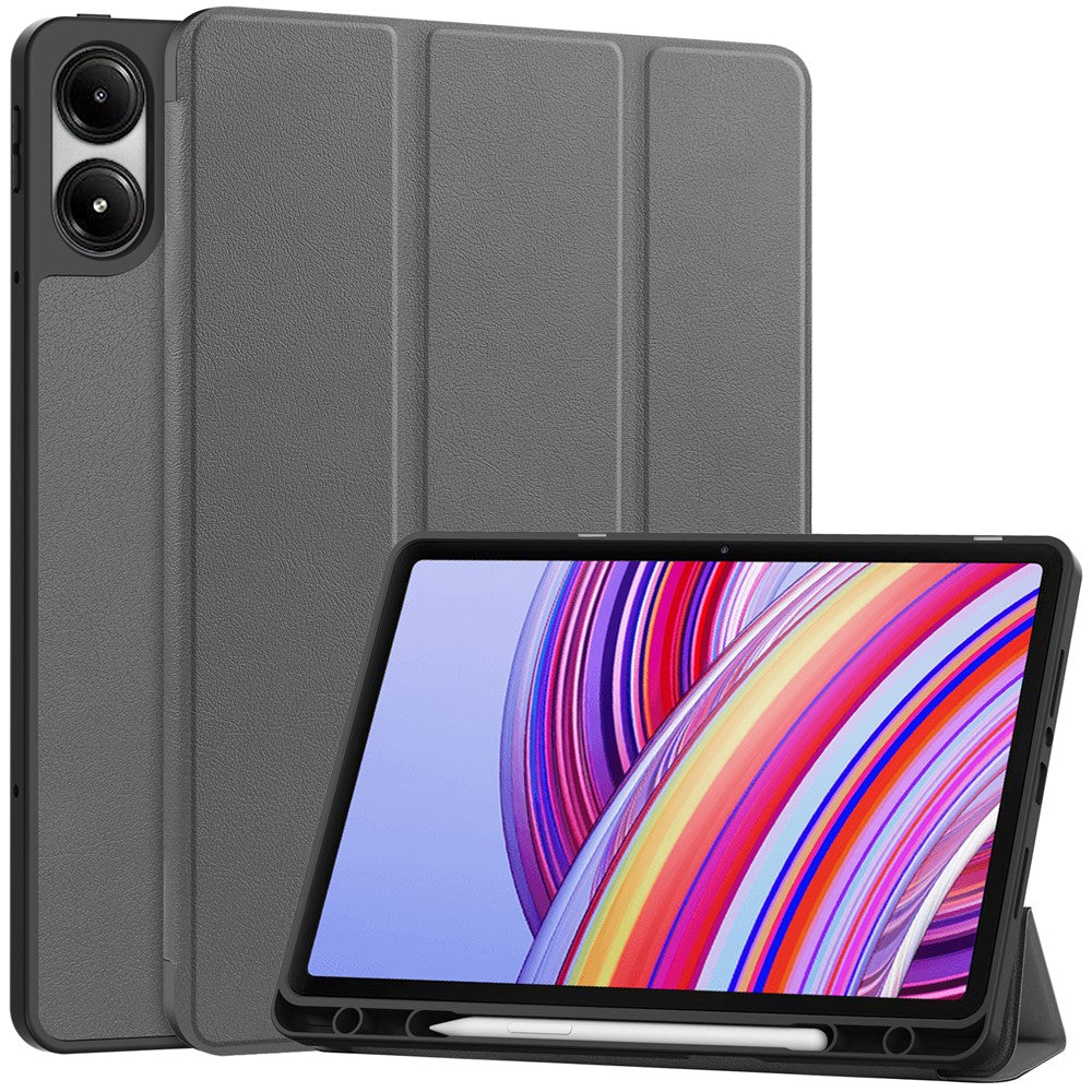 Tablet Case for Xiaomi Redmi Pad Pro / Redmi Pad Pro 5G / Poco Pad 4G Tri-Fold Stand Leather Cover with Pen Slot