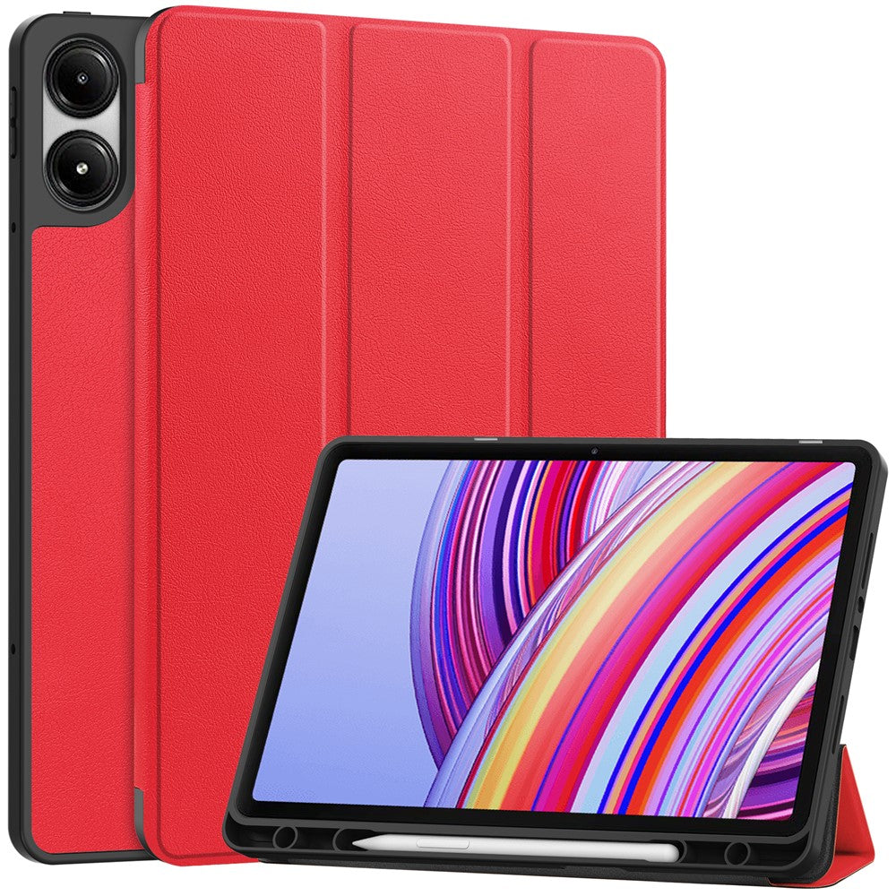 Tablet Case for Xiaomi Redmi Pad Pro / Redmi Pad Pro 5G / Poco Pad 4G Tri-Fold Stand Leather Cover with Pen Slot