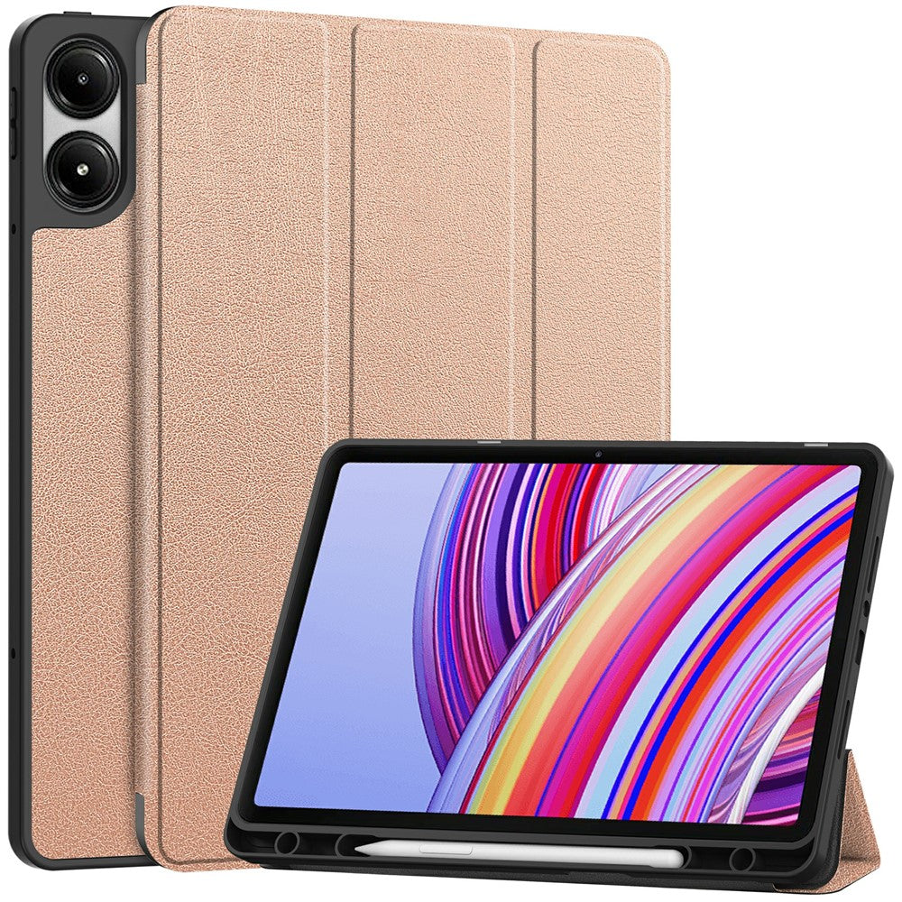 Tablet Case for Xiaomi Redmi Pad Pro / Redmi Pad Pro 5G / Poco Pad 4G Tri-Fold Stand Leather Cover with Pen Slot