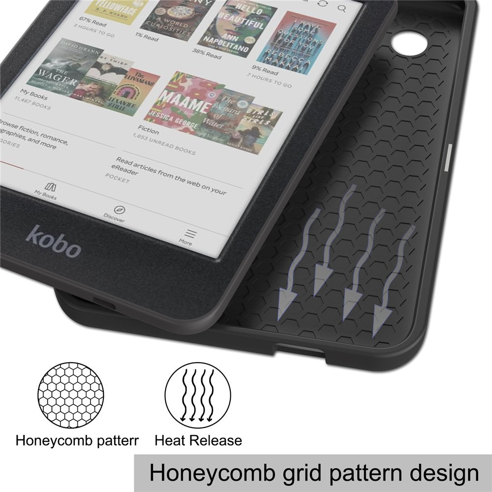 For Kobo Clara Colour / Clara BW PU Leather Sleeve Smart Wake / Sleep Cover E-reader Protective Case