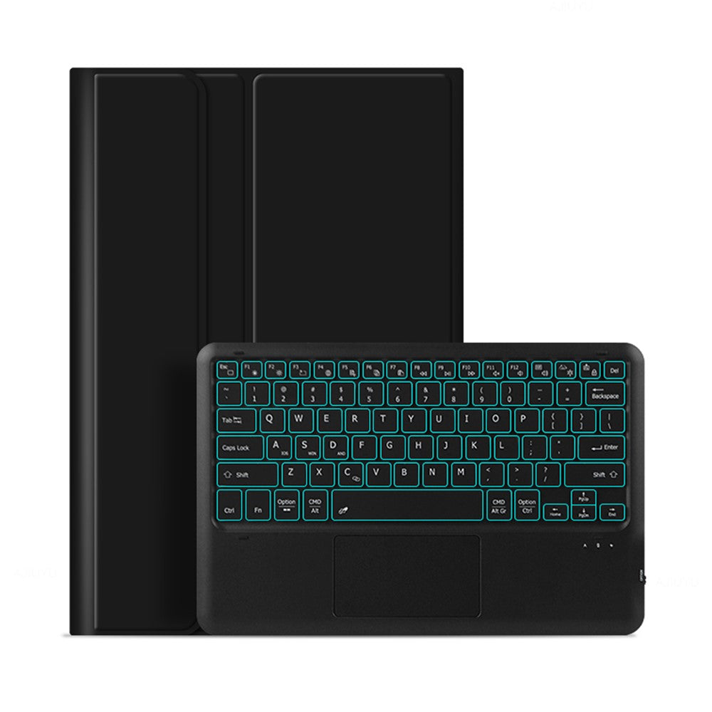 For Samsung Galaxy Tab S10 Ultra / S9 Ultra / S8 Ultra Backlight Touchpad Bluetooth-Compatible Keyboard with Pen Slot Leather Tablet Case