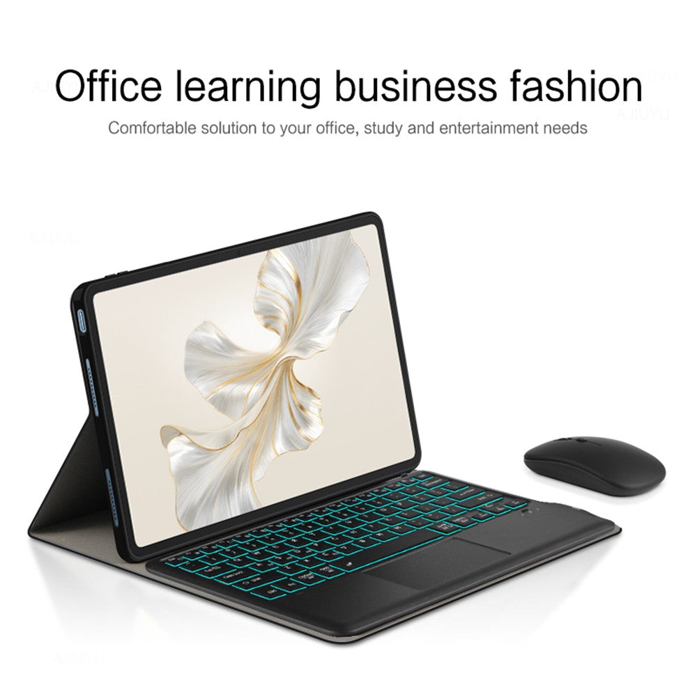For Samsung Galaxy Tab S10 Ultra / S9 Ultra / S8 Ultra Backlight Touchpad Bluetooth-Compatible Keyboard with Pen Slot Leather Tablet Case