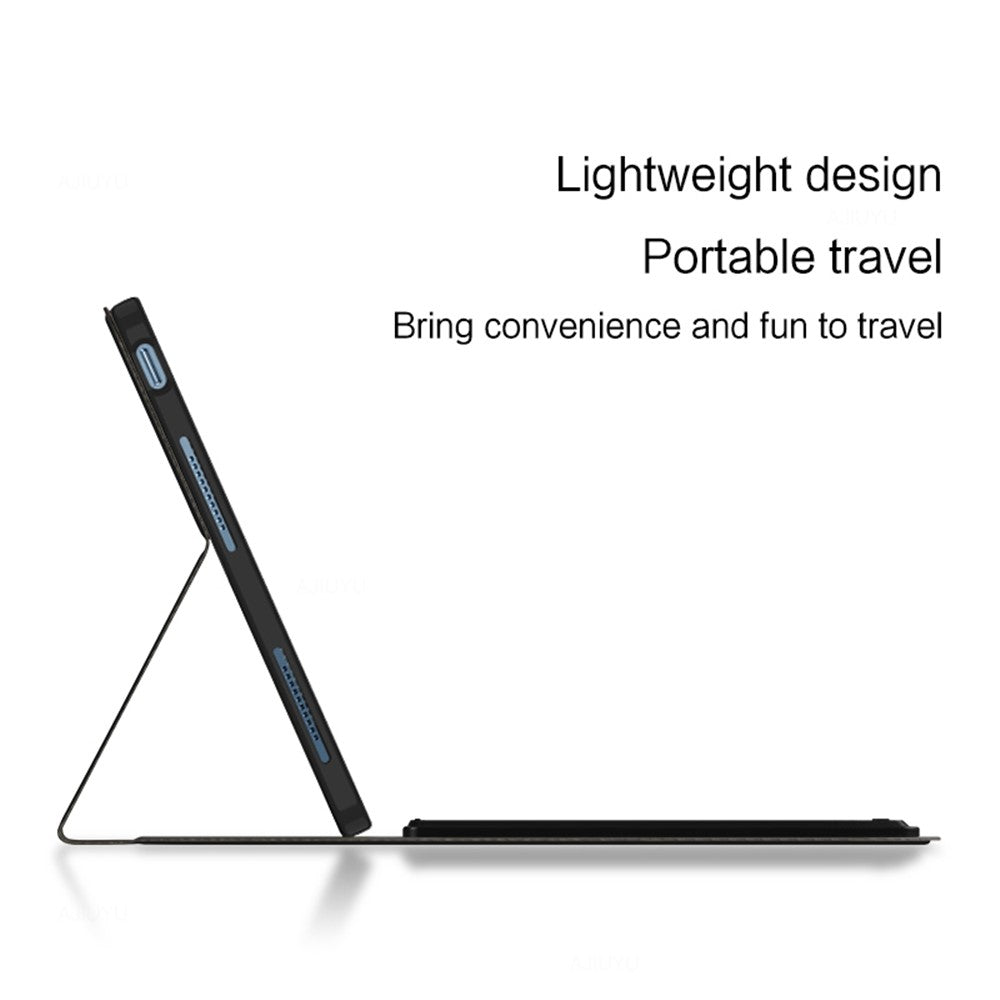 For Samsung Galaxy Tab S10 Ultra / S9 Ultra / S8 Ultra Backlight Touchpad Bluetooth-Compatible Keyboard with Pen Slot Leather Tablet Case