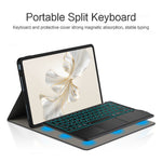 For Samsung Galaxy Tab S10 Ultra / S9 Ultra / S8 Ultra Backlight Touchpad Bluetooth-Compatible Keyboard with Pen Slot Leather Tablet Case