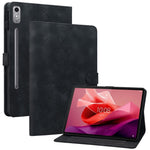 Läderfodral till Lenovo Tab P12, Lily Flower, med stativ och korthållare.