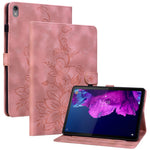 For Lenovo Tab P11 TB-J606F Leather Case Card Slots Lily Flower Pattern Tablet Cover