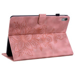For Lenovo Tab P11 TB-J606F Leather Case Card Slots Lily Flower Pattern Tablet Cover