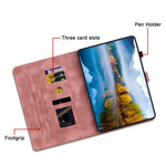 For Lenovo Tab P11 TB-J606F Leather Case Card Slots Lily Flower Pattern Tablet Cover