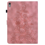For Lenovo Tab P11 TB-J606F Leather Case Card Slots Lily Flower Pattern Tablet Cover