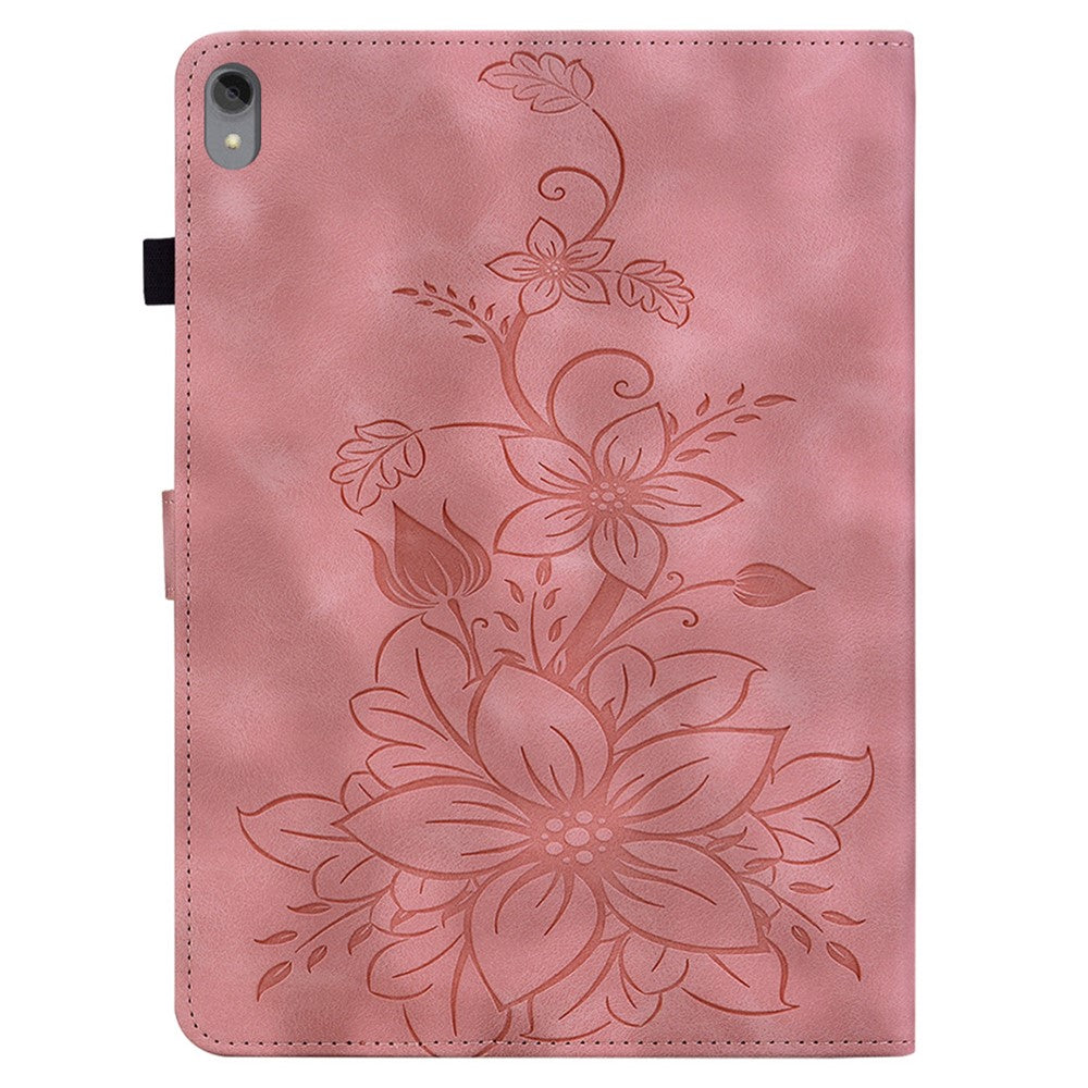 For Lenovo Tab P11 TB-J606F Leather Case Card Slots Lily Flower Pattern Tablet Cover