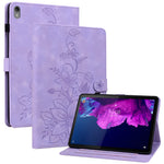 For Lenovo Tab P11 TB-J606F Leather Case Card Slots Lily Flower Pattern Tablet Cover
