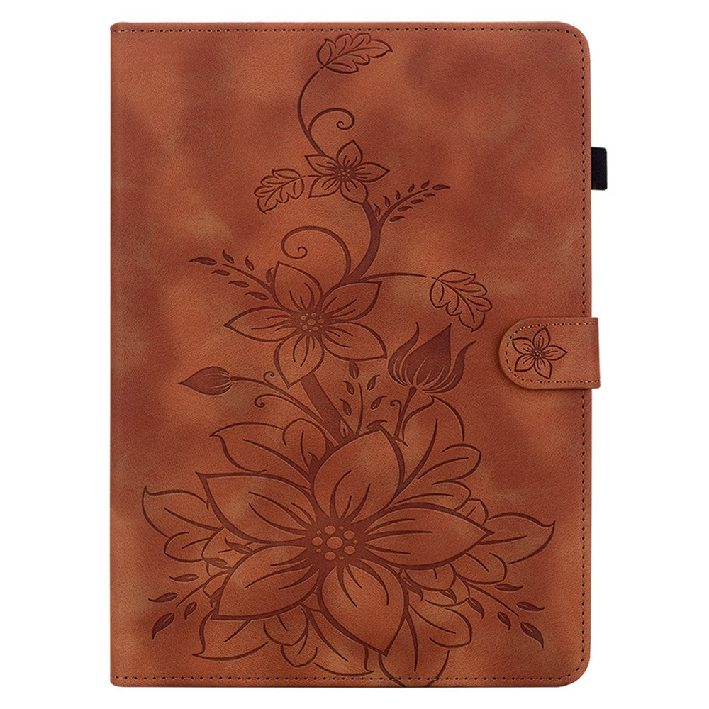 For Lenovo Tab M10 Plus (3rd Gen) Case Lily Flower Design PU Leather Folio Stand Cover
