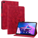 For Lenovo Tab M10 Plus (3rd Gen) Case Lily Flower Design PU Leather Folio Stand Cover