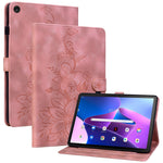 For Lenovo Tab M10 Plus (3rd Gen) Case Lily Flower Design PU Leather Folio Stand Cover
