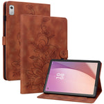Lenovo Tab M9 TB-310FU Fodral Präglat Lilja Blomma PU Läder Kortplatser Surfplatta Fodral
