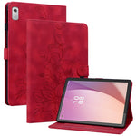 Lenovo Tab M9 TB-310FU Fodral Präglat Lilja Blomma PU Läder Kortplatser Surfplatta Fodral