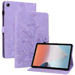 For Oppo Pad Air Tablet Case Lily Flower Imprinted PU Leather Cover with Card Slots
