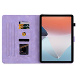 For Oppo Pad Air Tablet Case Lily Flower Imprinted PU Leather Cover with Card Slots