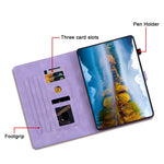 For Oppo Pad Air Tablet Case Lily Flower Imprinted PU Leather Cover with Card Slots