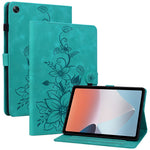 For Oppo Pad Air Tablet Case Lily Flower Imprinted PU Leather Cover with Card Slots
