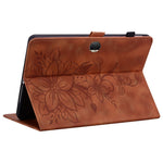 For Honor Pad 9 Case with Card Slots Lily Flower Imprint Leather Stand Tablet Cover