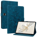 For Honor Pad 9 Case with Card Slots Lily Flower Imprint Leather Stand Tablet Cover