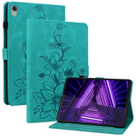For Lenovo Tab M10 Plus TB-X606F / TB-X606X Case PU Leather Lily Flower Pattern Stand Tablet Cover