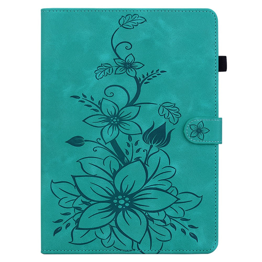 For Lenovo Tab M10 Plus TB-X606F / TB-X606X Case PU Leather Lily Flower Pattern Stand Tablet Cover