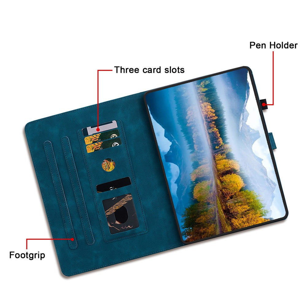 For Samsung Galaxy Tab S10 Lite / S10 FE / S9 FE Leather Case Lily Flower Pattern Stand Protective Tablet Cover