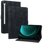 For Samsung Galaxy Tab S10 Lite / S10 FE / S9 FE Leather Case Lily Flower Pattern Stand Protective Tablet Cover