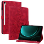 For Samsung Galaxy Tab S10 Lite / S10 FE / S9 FE Leather Case Lily Flower Pattern Stand Protective Tablet Cover