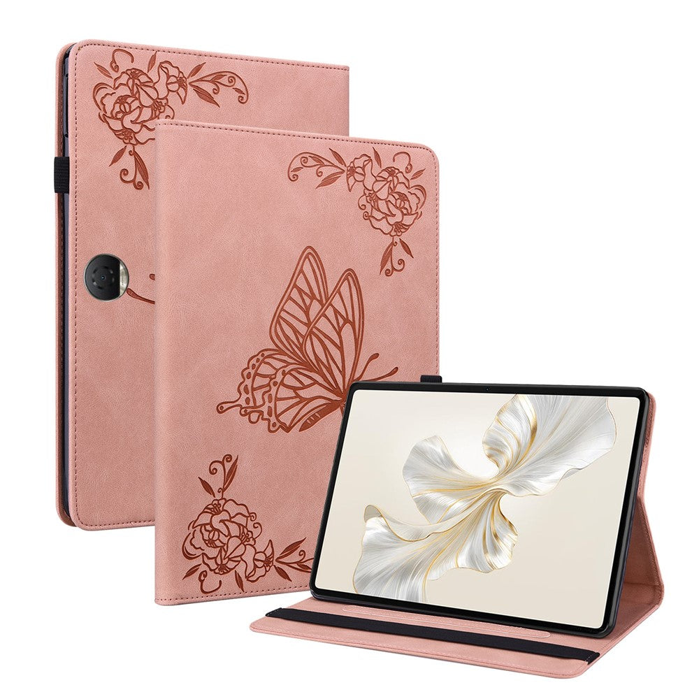 For Honor Pad 9 Case Butterfly Flower Leather Flip Card Slots Tablet Cover