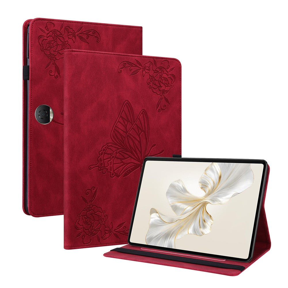 For Honor Pad 9 Case Butterfly Flower Leather Flip Card Slots Tablet Cover