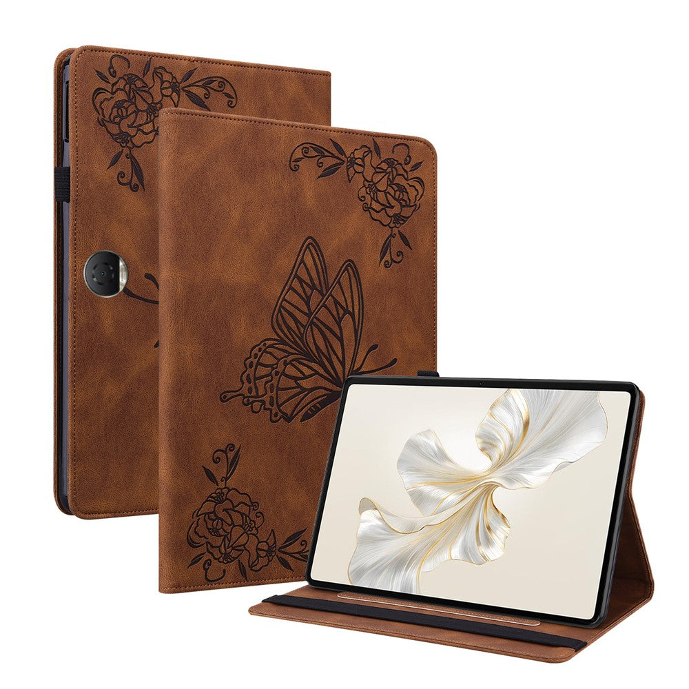 For Honor Pad 9 Case Butterfly Flower Leather Flip Card Slots Tablet Cover