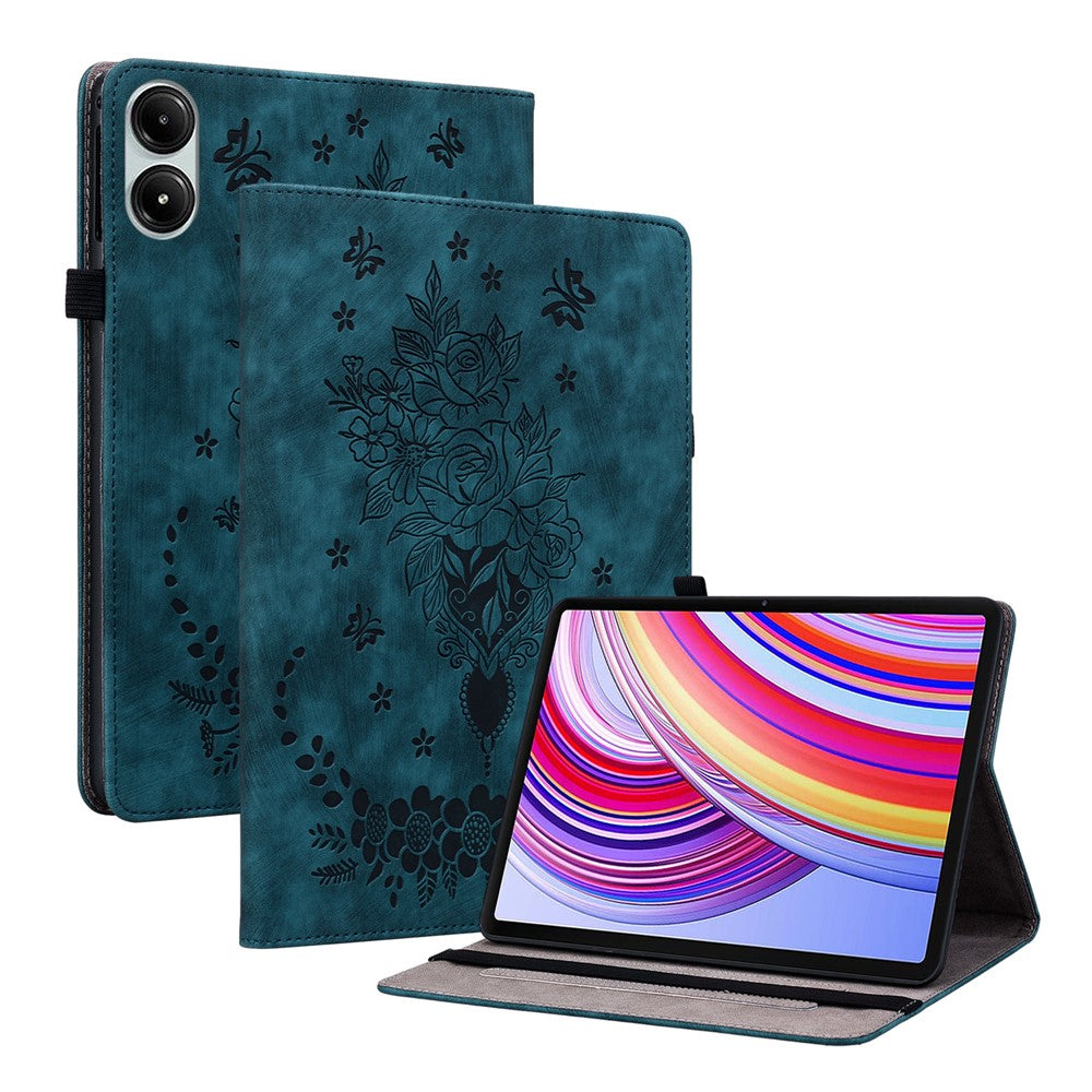 For Xiaomi Redmi Pad Pro / Redmi Pad Pro 5G / Poco Pad Case Rose Flower Leather Protective Cover with Card Holder