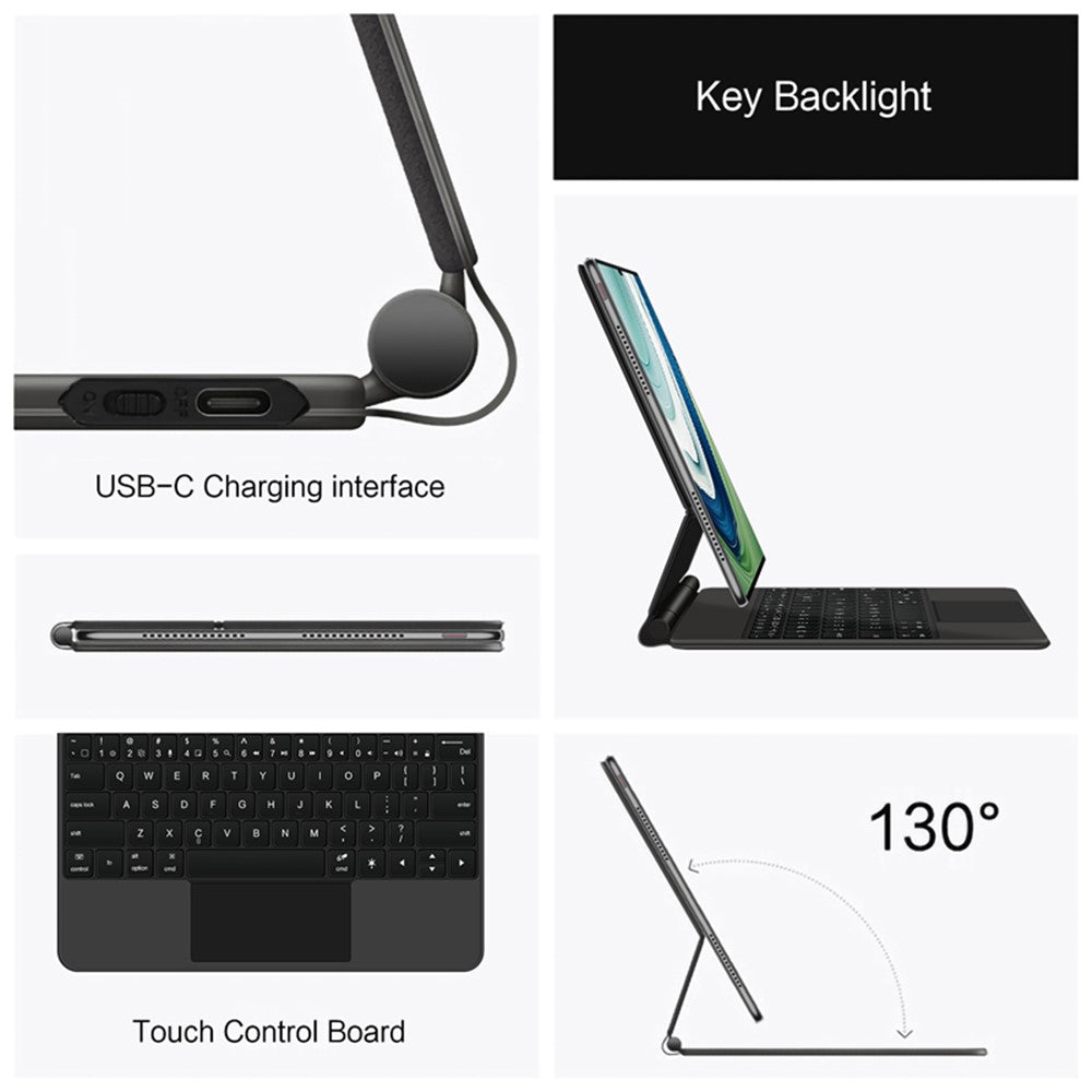 For Huawei MatePad Pro 13.2 Magnetic Floating Bluetooth-compatible Keyboard + Leather Tablet Case