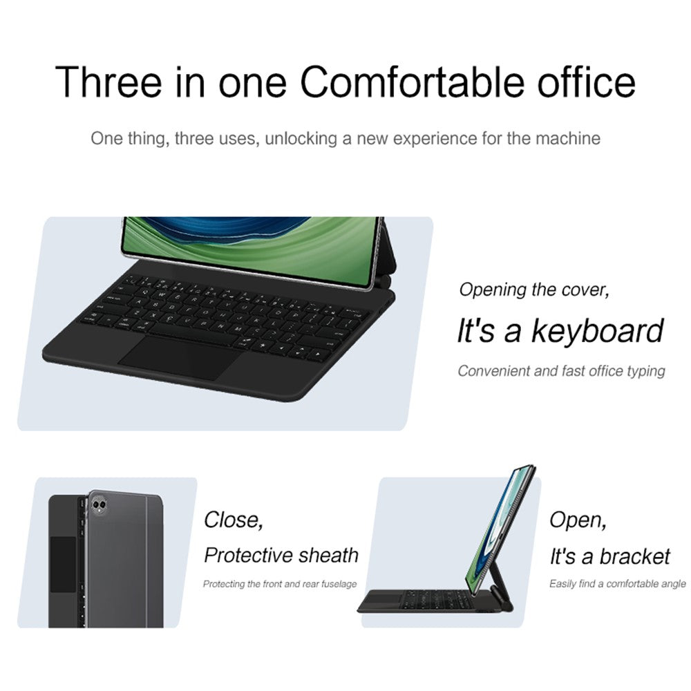 For Huawei MatePad Pro 13.2 Magnetic Floating Bluetooth-compatible Keyboard + Leather Tablet Case