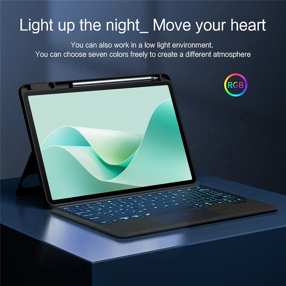 For Huawei MatePad 11.5 S (2026) / (2025) / (2024) Leather Case + Bluetooth-compatible Keyboard with Backlight Trackpad