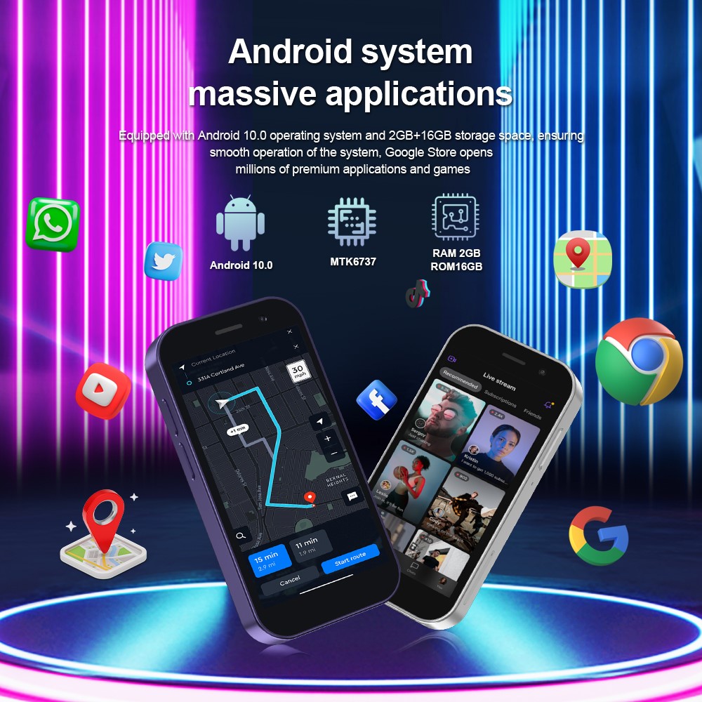 KING8000 3-Inch 2+16GB Dual SIM Ultra Mini 4G Smartphone