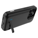 T76 For iPhone 16 Pro Max 6000mAh Extended Battery Phone Kickstand Back Cover Charging Case