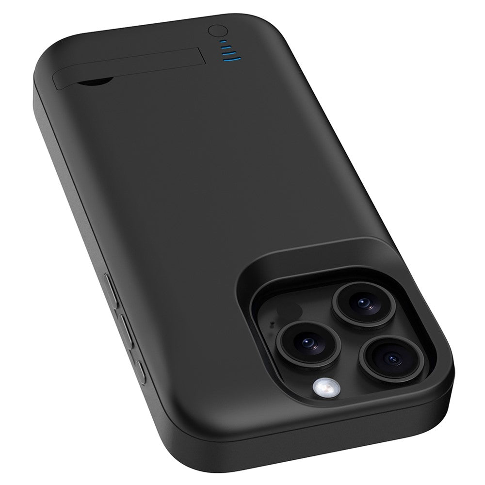 T76 For iPhone 16 Pro Max 6000mAh Extended Battery Phone Kickstand Back Cover Charging Case