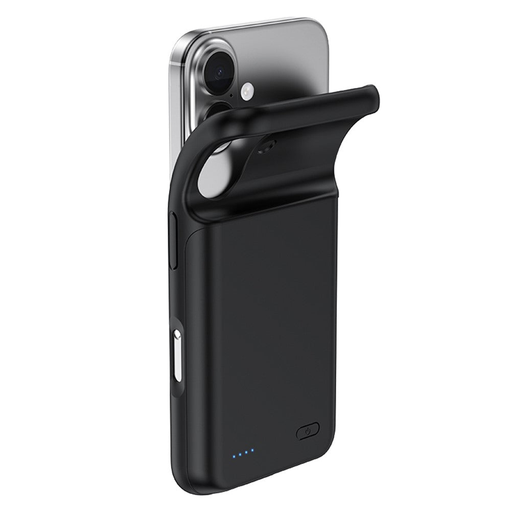 For iPhone 16 Battery Case 7000mAh Rechargeable Full Protection Soft Edge Phone Charger Case