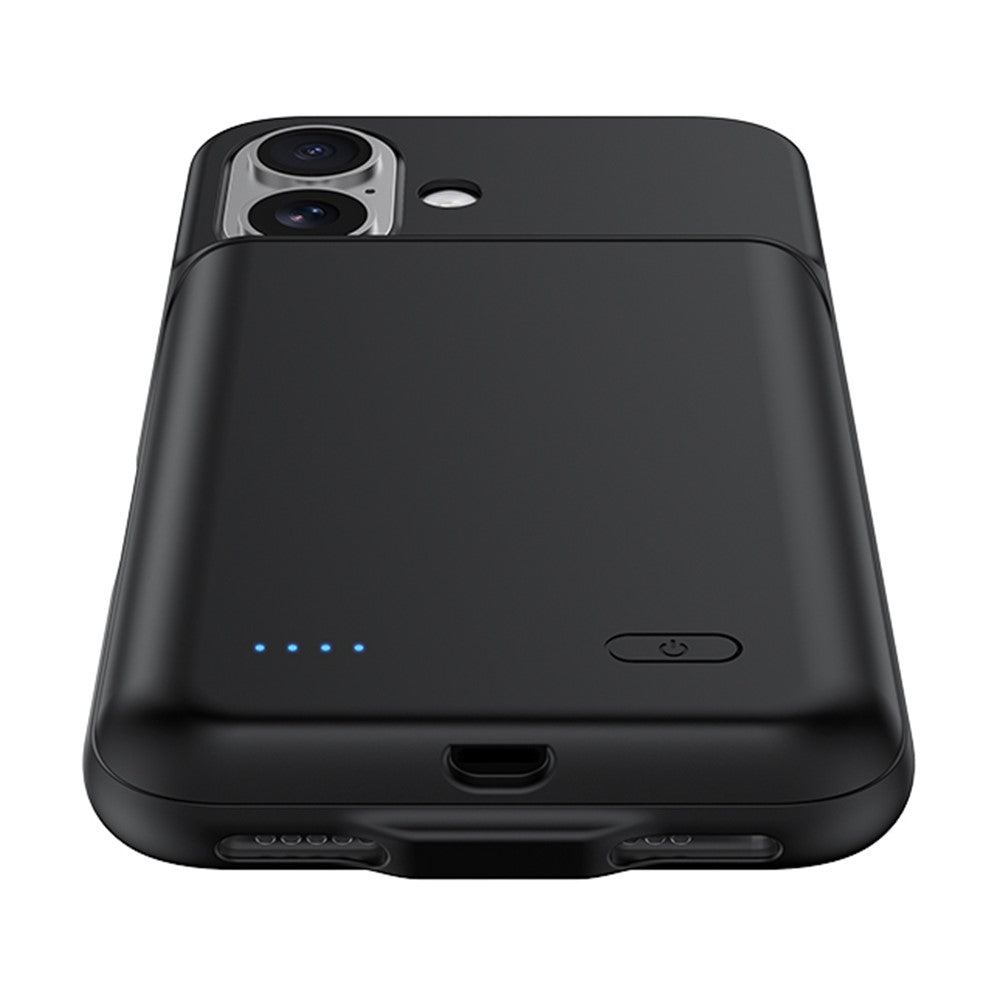 For iPhone 16 Battery Case 7000mAh Rechargeable Full Protection Soft Edge Phone Charger Case