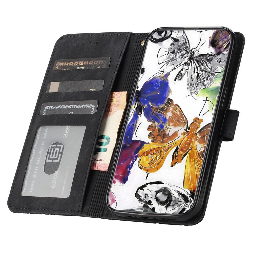 Til Samsung Galaxy A36 5G Etui Sommerfugledesign Flip Wallet Læder Telefoncover Skin-Touch