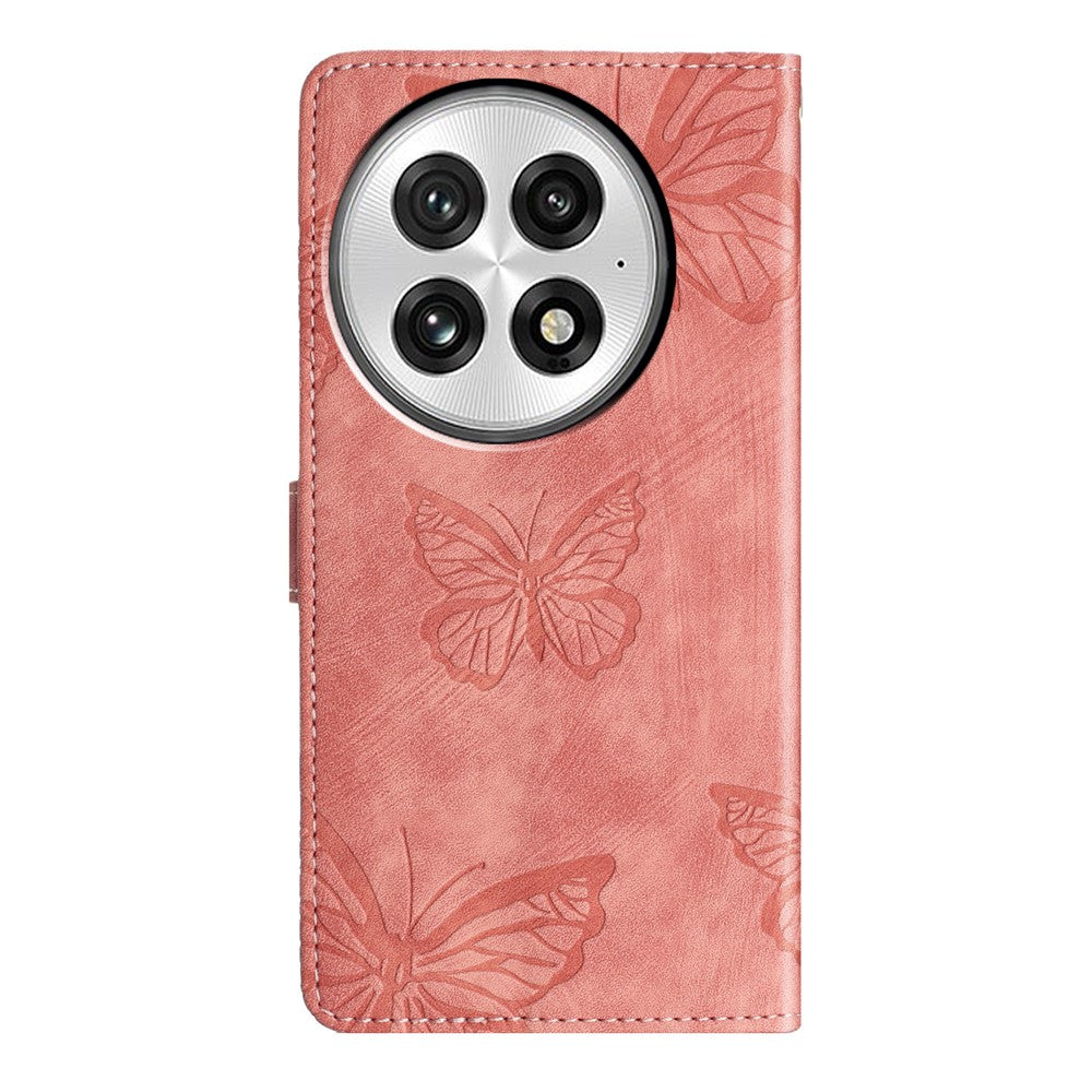 OnePlus 13-skal med fjärilsdesign, fällbart läderfodral med beröringsskydd