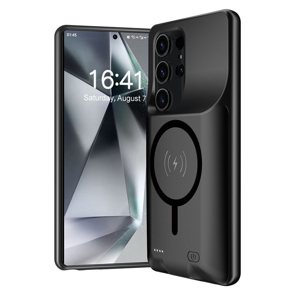 Til Samsung Galaxy S25 Ultra TPU Edge Opladningscover 10000mAh Forlænget Batteri Magnetisk Cover